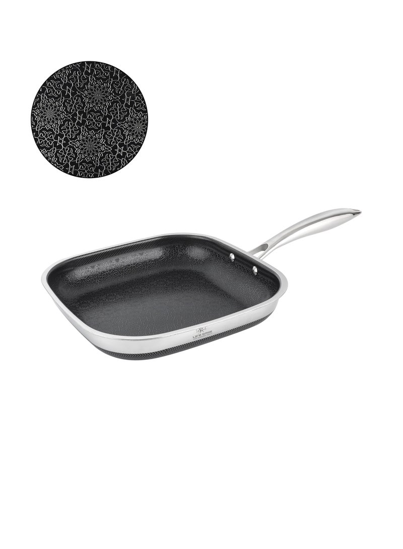 Life Smile 20cm Square Hybrid Stainless Steel Fry Pan (1.4L) – Non-Stick, Induction Bottom, Scratch-Resistant - Image 1